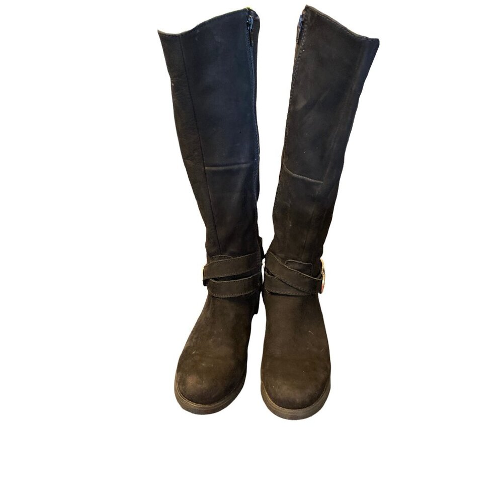 Steve Madden Women’s Amill Black Leather Riding Boots size 6.5 - Picture 3 of 11